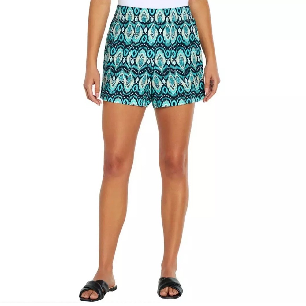 Wildfox Women’s Relaxed Fit Pull-On Shorts, Blue, Pockets, 2X